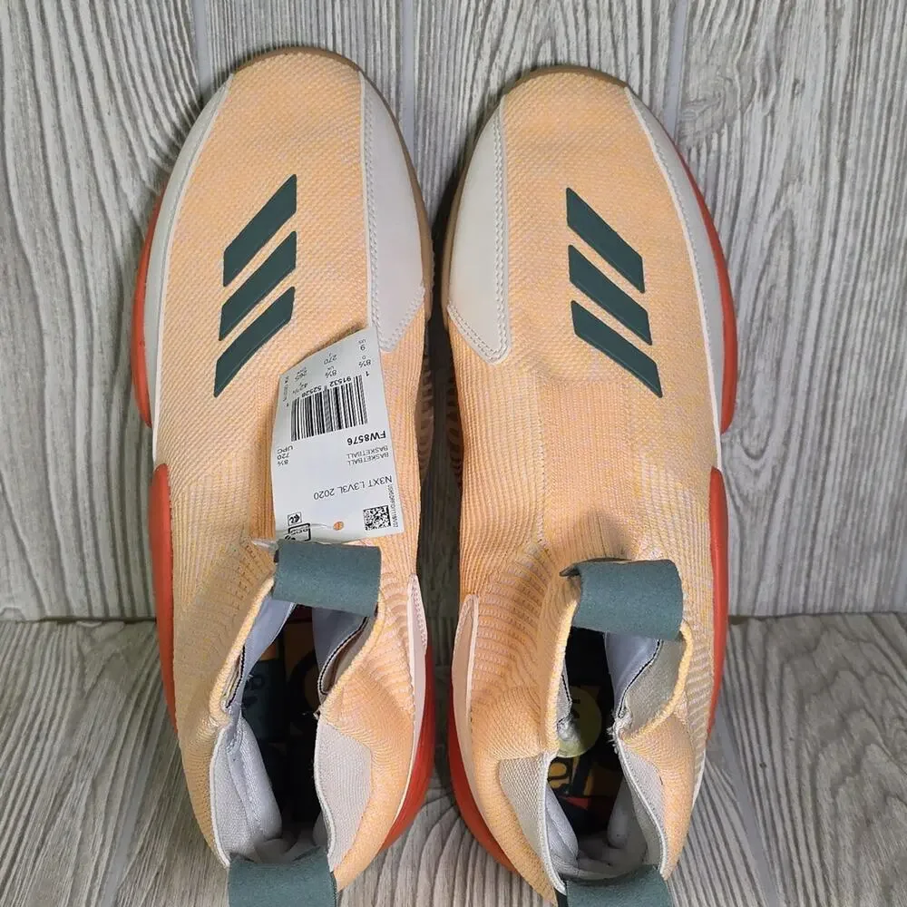 Adidas N3XT L3V3L 2020 Chalk White Solar Gold Orange High-Top Sneakers Men 9 NWT